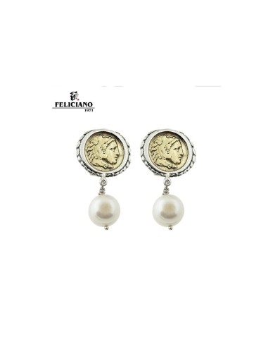 PROM144 Pendientes moneda romana diosa Atenea