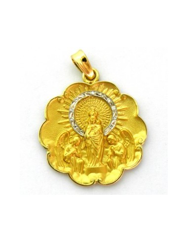 Medalla Pilar especial con ondas y corona de...